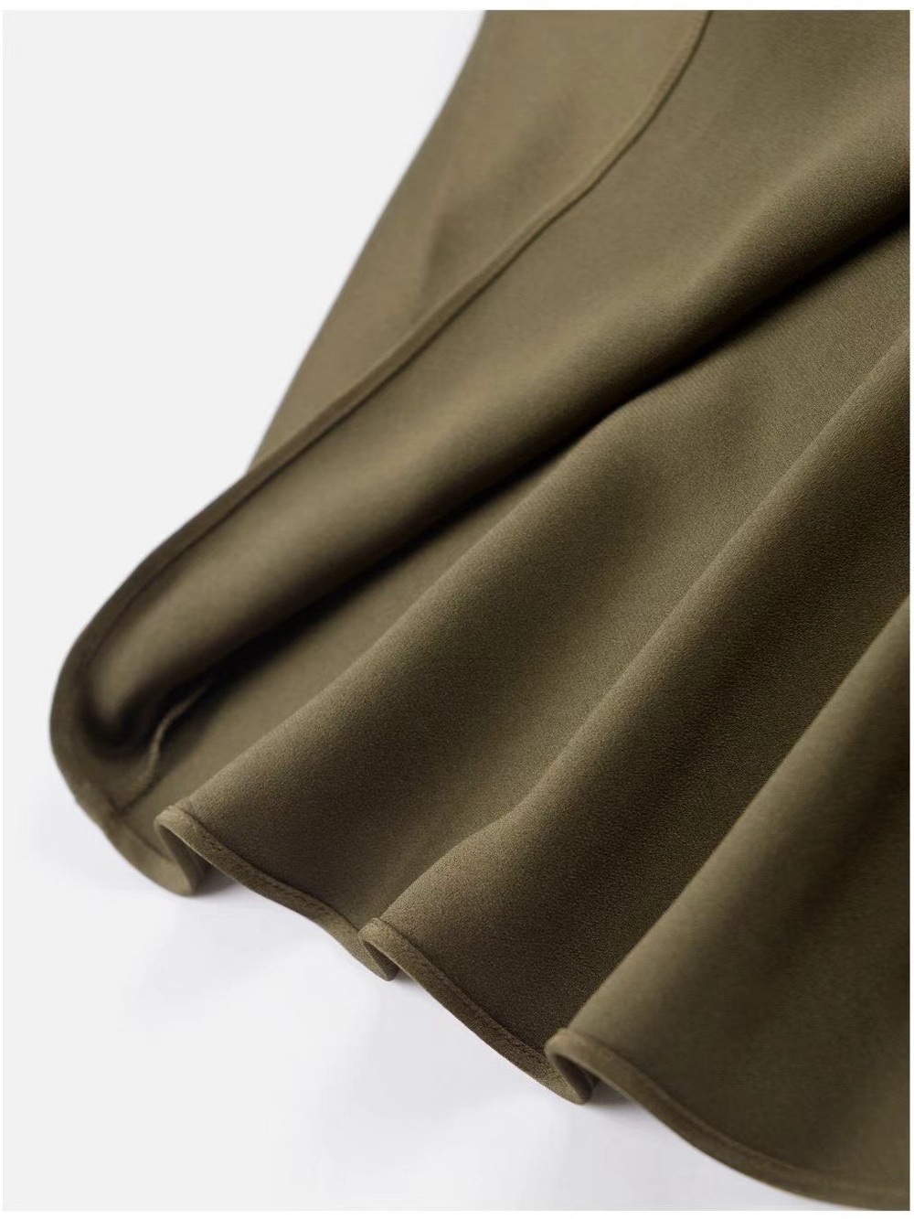 Reiss Satin Maxi Dress With Cape Detail - Khaki Green, US8 2P 6P - Picture 10 of 10